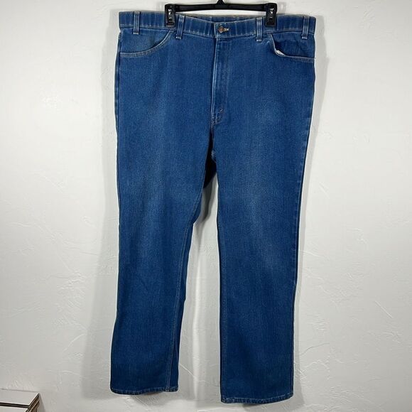 🔥🔥 Vintage Levi's Orange Tab Action Straight Leg Jeans USA - Sz 46x34 - EUC - Picture 1 of 12